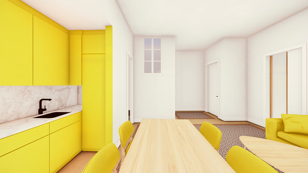Apartamento burgués en 5 apartamentos