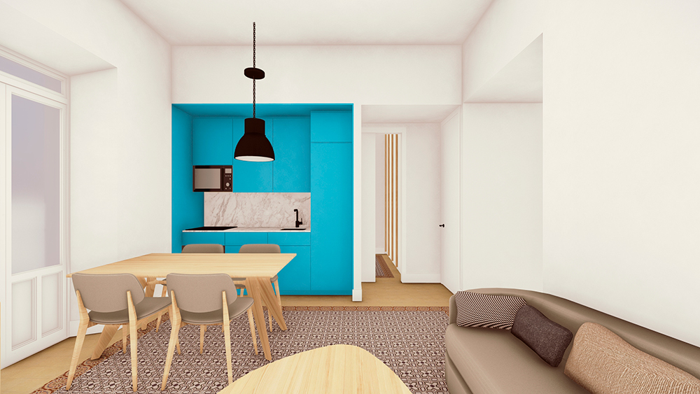 Apartamento burgués en 5 apartamentos