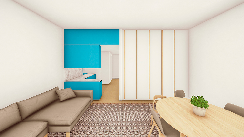 Apartamento burgués en 5 apartamentos